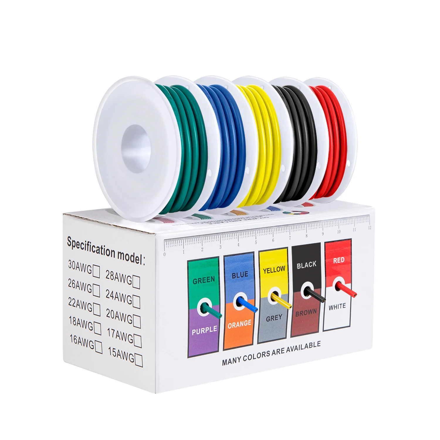 10 Colors 16/18/20/22/24/26/28/30 Awg Flexible Silicone Electrical Wire Stranded Tinned Copper Wires 18 Gauge Hookup Cable