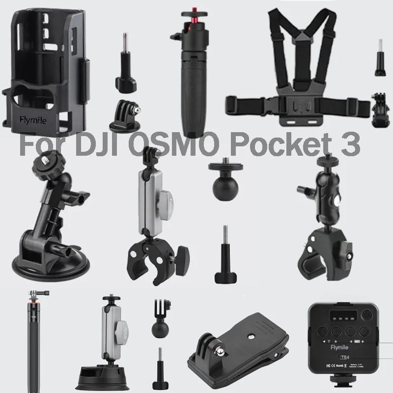 Expansion Adapter Mount Cold Shoe Extended Frame for DJI Osmo Pocket 3 Handle Accessorie Tripod Cycling mounts Suction Cup Mount