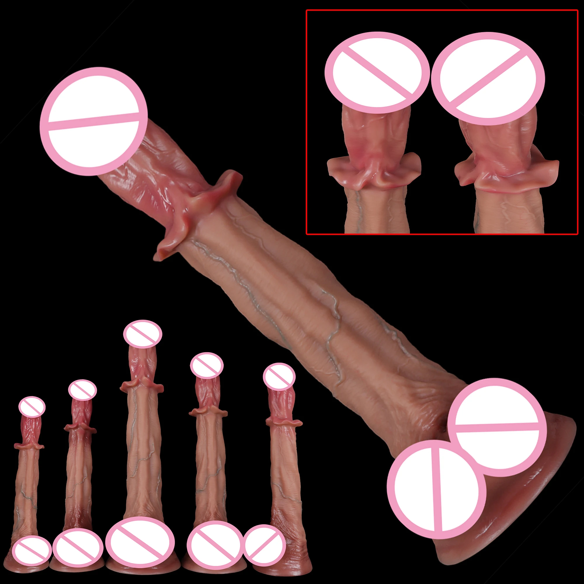 Dildo XXL con Nudo de Caballo, Dildo Monstruoso Realista, Pene Flexible de 3.2kg, Enorme Pene, Juguetes Sexuales para Adultos para Mujeres, Masaje Vaginal Gay