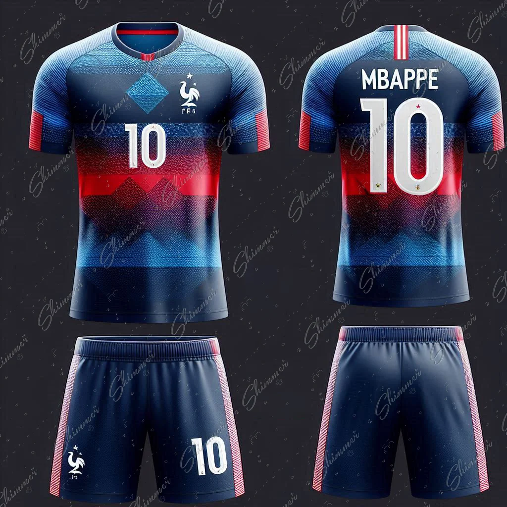 Soccer Clothing Jersey 2pc Short Sleeves French Style No.10 Training And Competition Children\'s Kits Football Jearsey Tracksuit