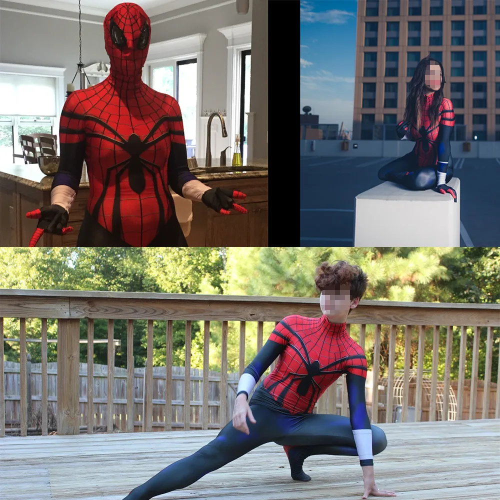 Scarlet SpiderWoman Cosplay Scarlet Spider Girls Costume Superhero Zentai Bodysuit 3D Printed Spandex Outfits Halloween Costume