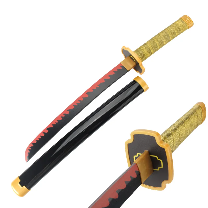 Demon Slayer Katana Bamboo Blade Toy Sword 60cm/23.6in Role-playing Halloween Gift Costume Props