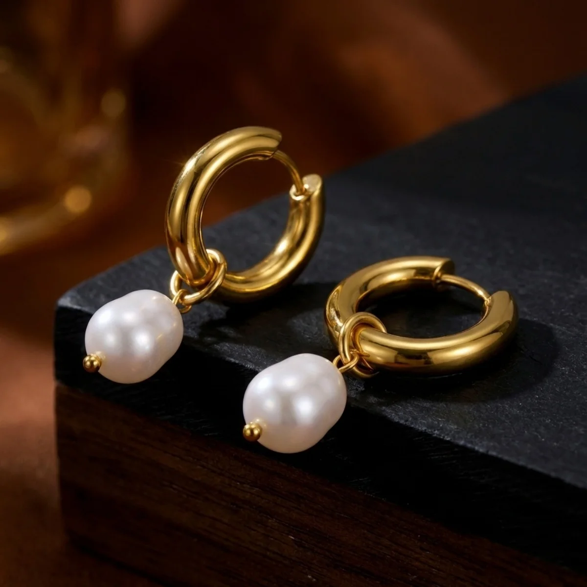 Minimalistische Edelstahl-Ohrringe mit Imitationsperlen und Quasten für Damen und Herren, Herz, unregelmäßige geometrische Ohrringe, eleganter Schmuck – Detail 30