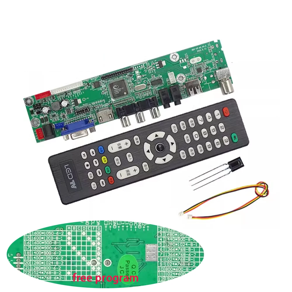 

Универсальная плата драйвера ЖК-телевизора, бесплатный программируемый колпачок, 23 вида программ для экрана lvds 8,9-42 дюйма