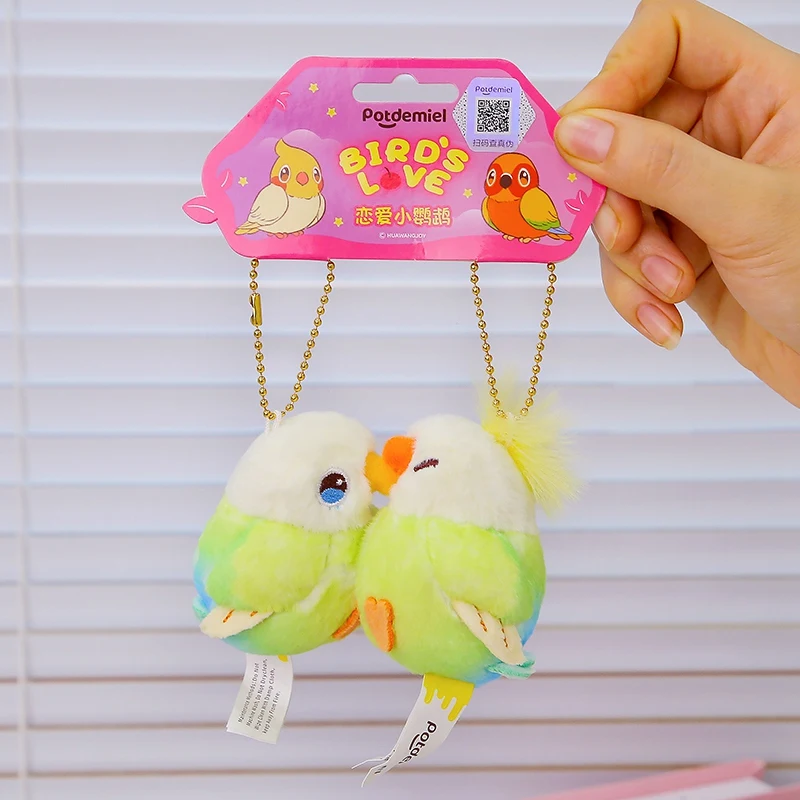 

Couple Magnetic Pendant Plush Keychain Creative Love Bird Pendant Simulated Parrot Doll Couple Girl Backpack Decor Love Gift