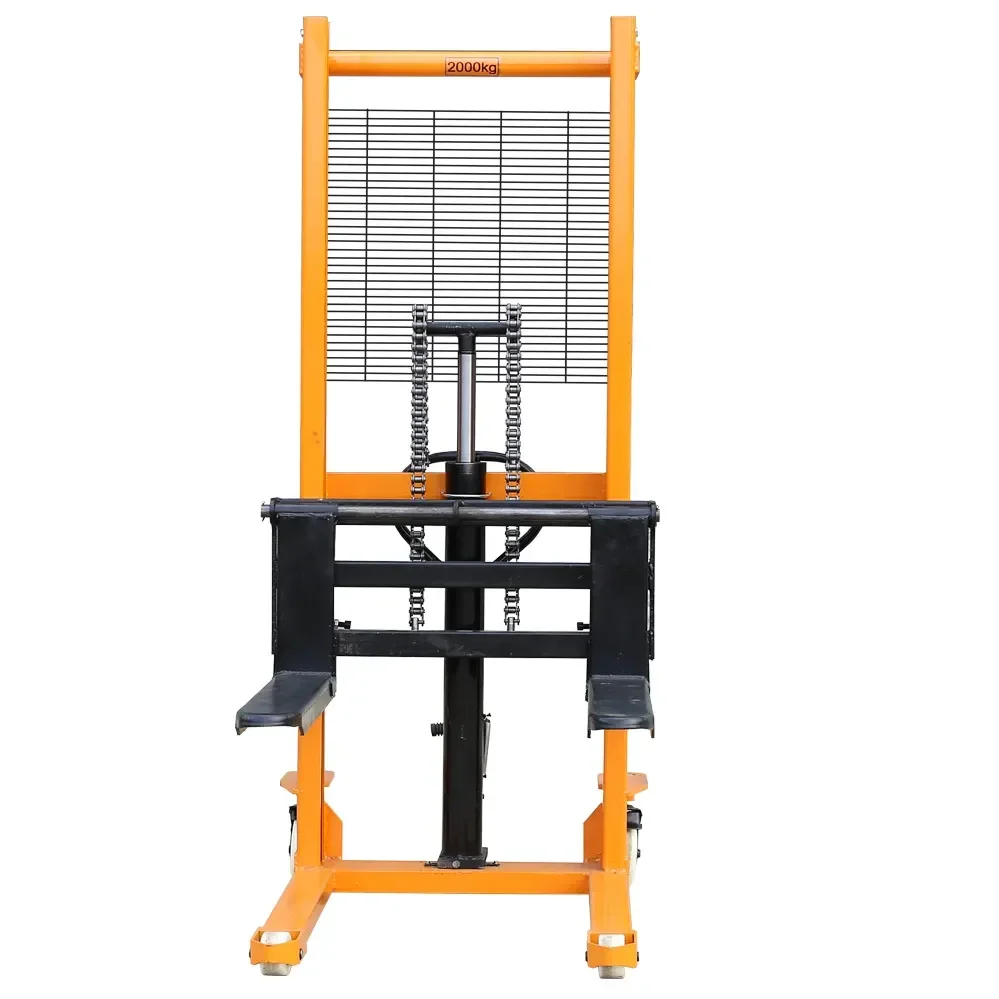 1 Ton 2 Meter Portable Forklift Manual Lifter Stacker Electric Manufacturers Platform Folk Lift Hand Pallet Type