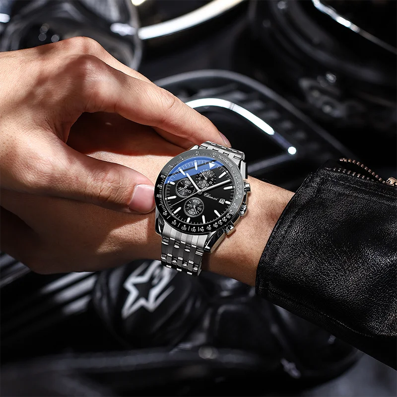 New CHENXI Casual Multi-function Men's Watches Waterproof Chronograph Luminous Outdoor Stainless Steel Strap Men's Wristwatch