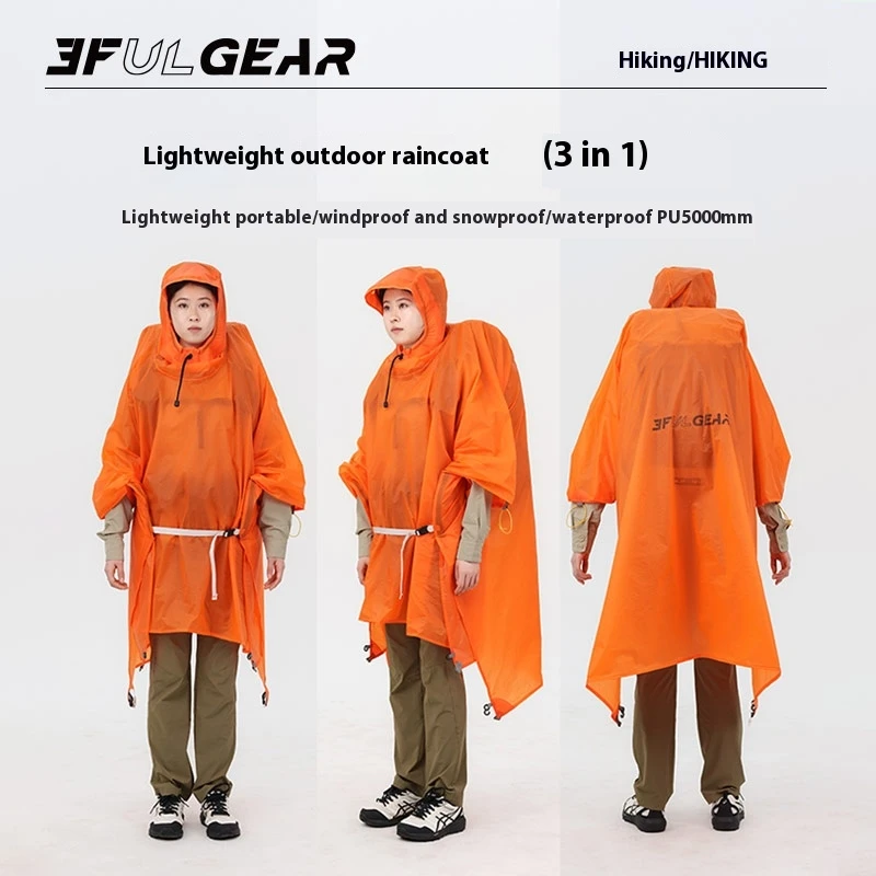 

3F Ul GEAR Three In One Professional Mountaineering And Hiking Raincoat About 200g Wear Upgrade Lightweight And Portable Brim