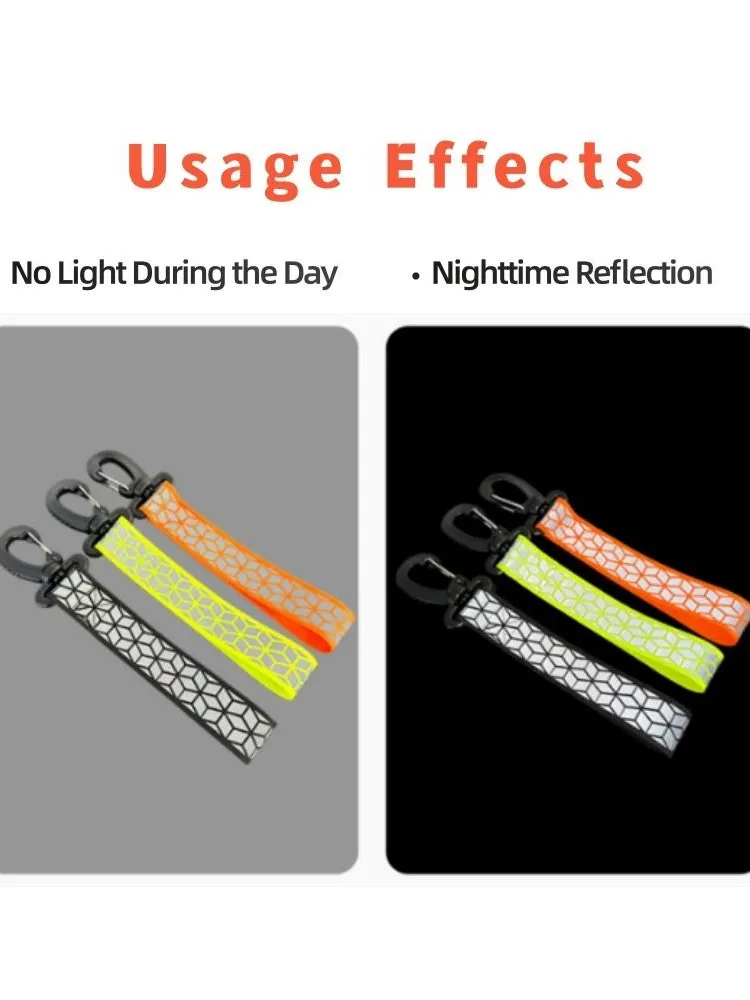 AliExpress NONE 2-4PCS High Visibility Reflective Keychain - Double-sided Safety Strip, Suitable for Night Running and Cycling
