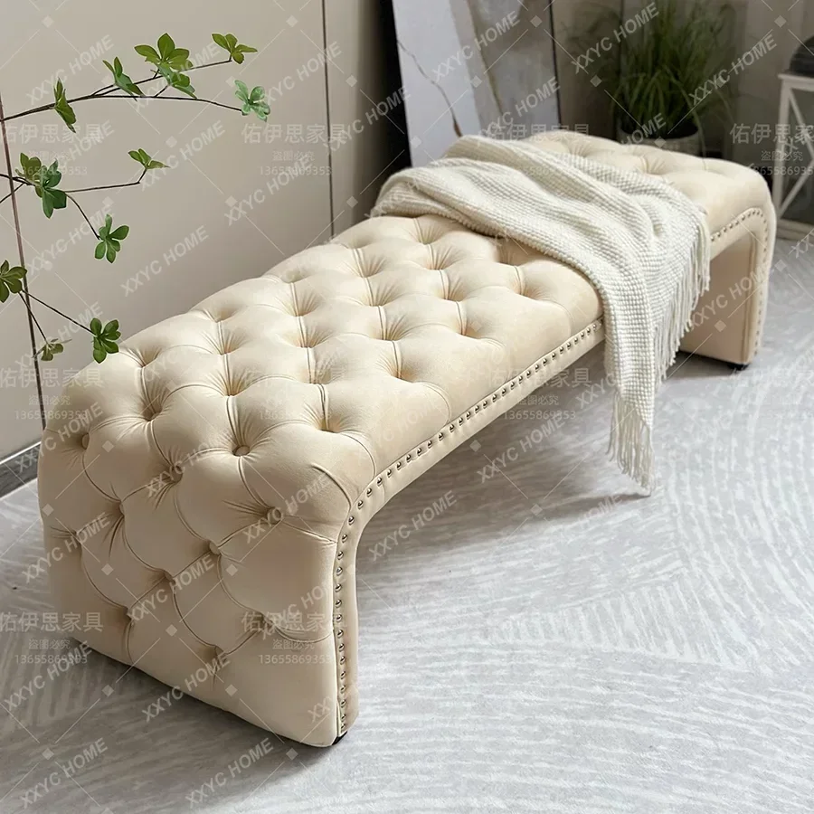 L long stool new Chinese bedroom bedside stool modern simple bed light luxury sofa stool