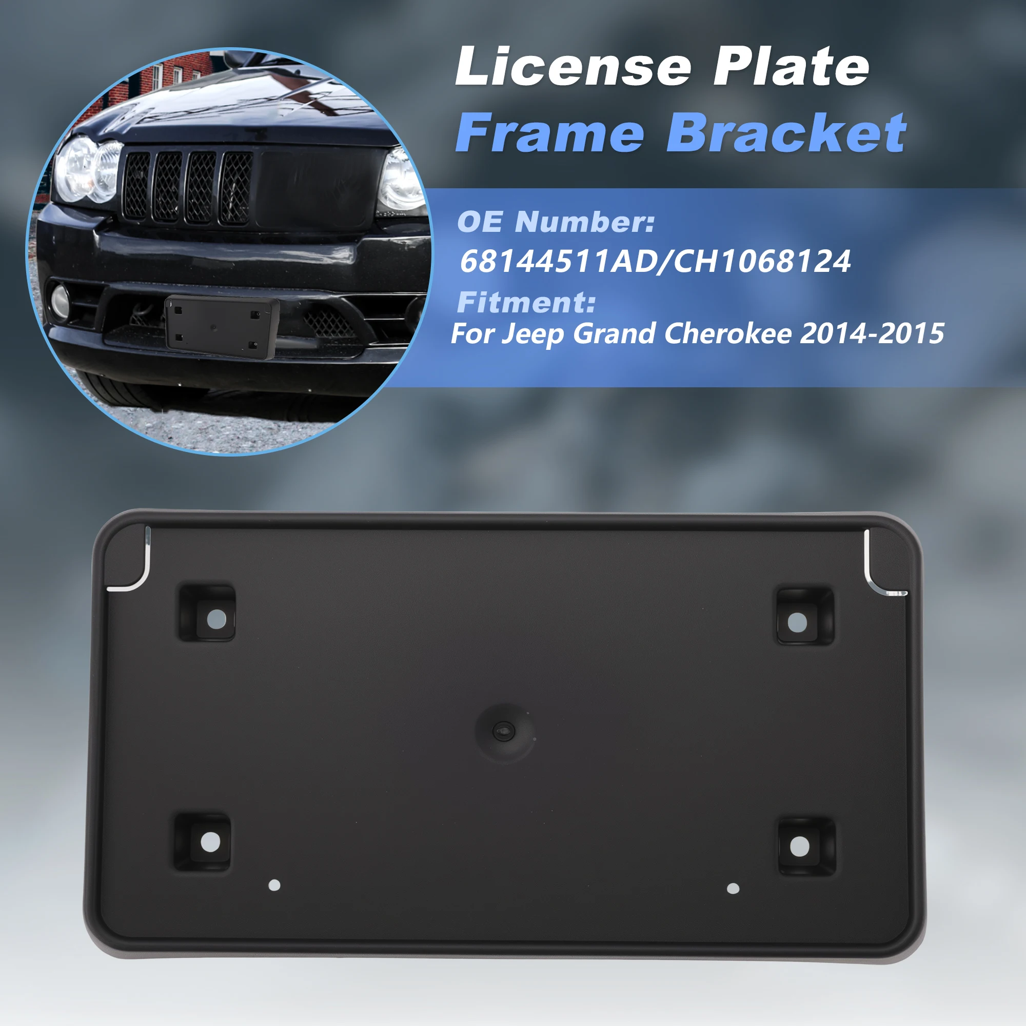 UXCELL License Plate Bracket for Jeep Grand Cherokee 2014-2015 68144511AD