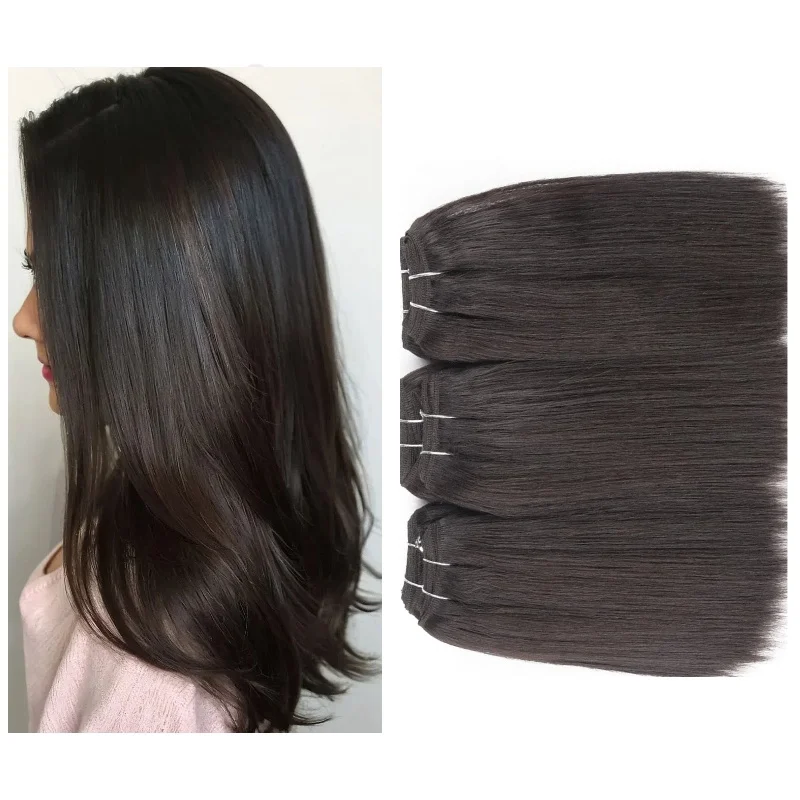Lydia Mixed Hair Extensions Soft Smooth Yaki Straight Synthetic Bundles 3PCS/Lot Weave Double Weft Weaving 100g/PCS 10-22Inch