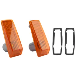 2 Stuks Auto Spatbord Richtingaanwijzer Indicator Repeater Lamp Cover Geel Voor Mercedes Benz W124 R129 W140 W202 W201