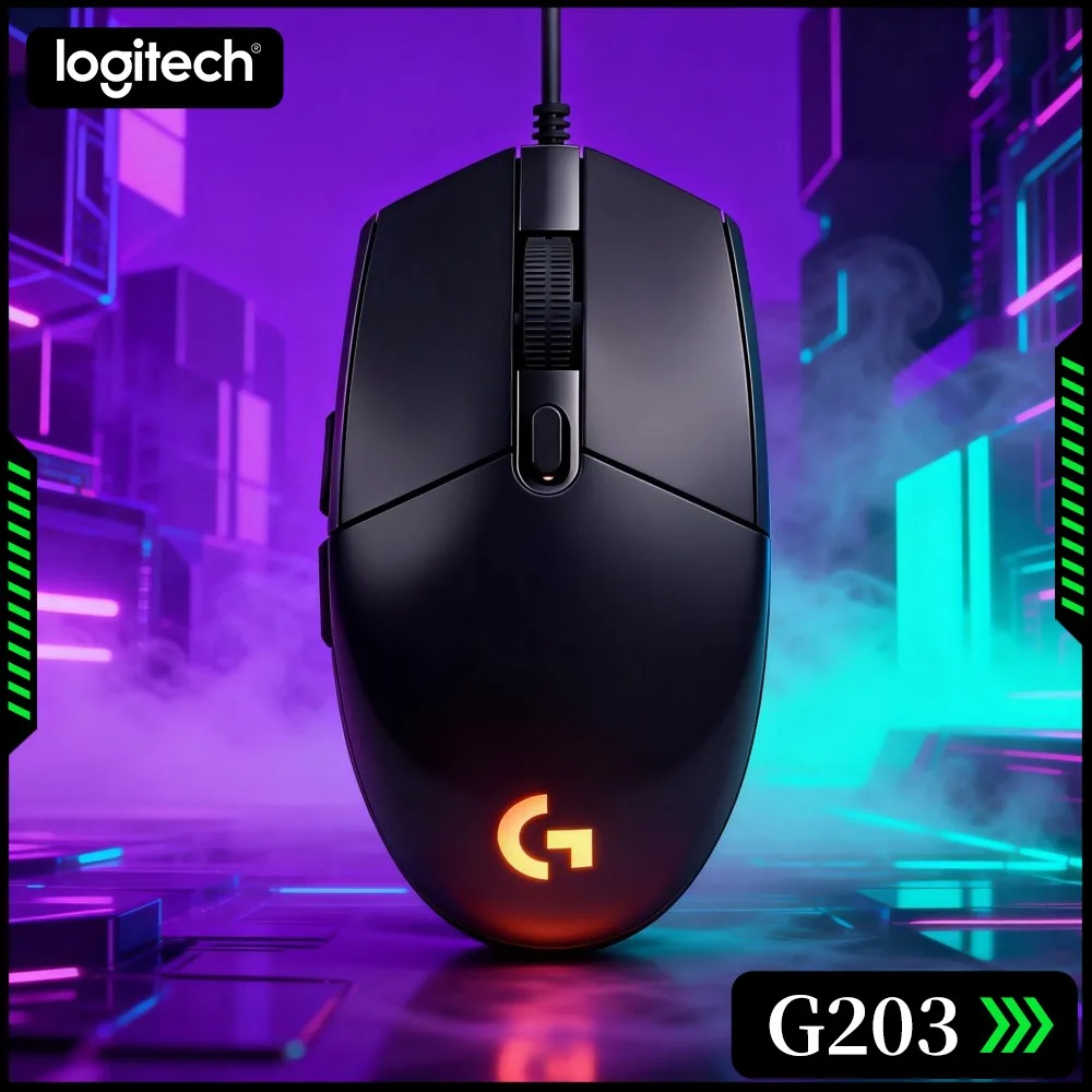 Logitech G203 Wired Gaming Mouse Multi‑Range DPI Shift Tunable RGB Ergonomic Contour USB Plug‑And‑Play Laptop Pc