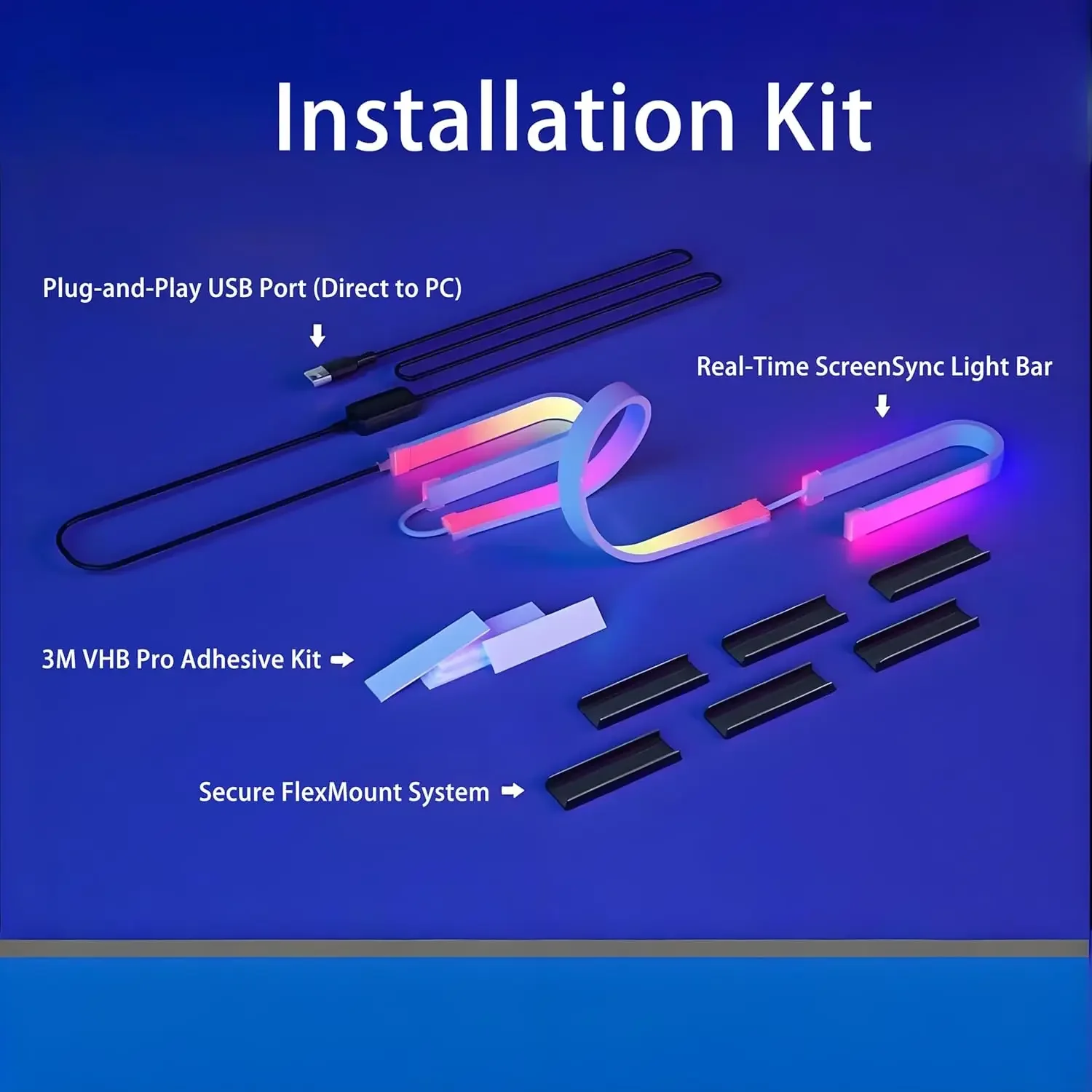 الذكية المحيطة شاشة الكمبيوتر الإضاءة شاشة الكمبيوتر مزامنة LED قطاع ضوء RGB حلم اللون DIY بها بنفسك لعبة حفلة عطلة جو مصباح ديكور