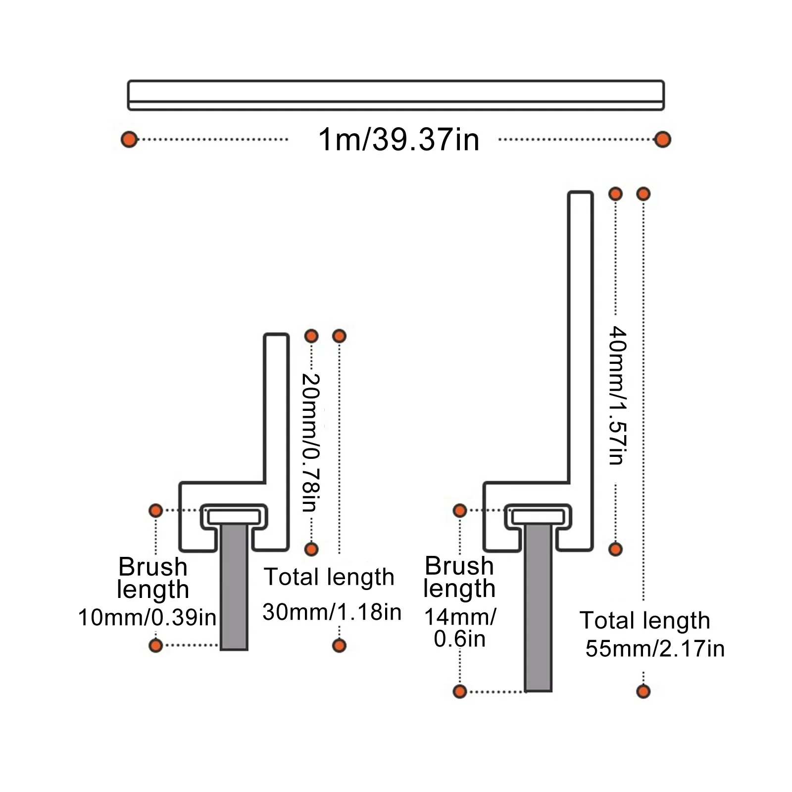 브러시로 도어 씰 초안 정지 소음 감소 고무 도어 스윕 브리즈 차단기 곤충 방지 먼지 방지 방음 씰 스트립