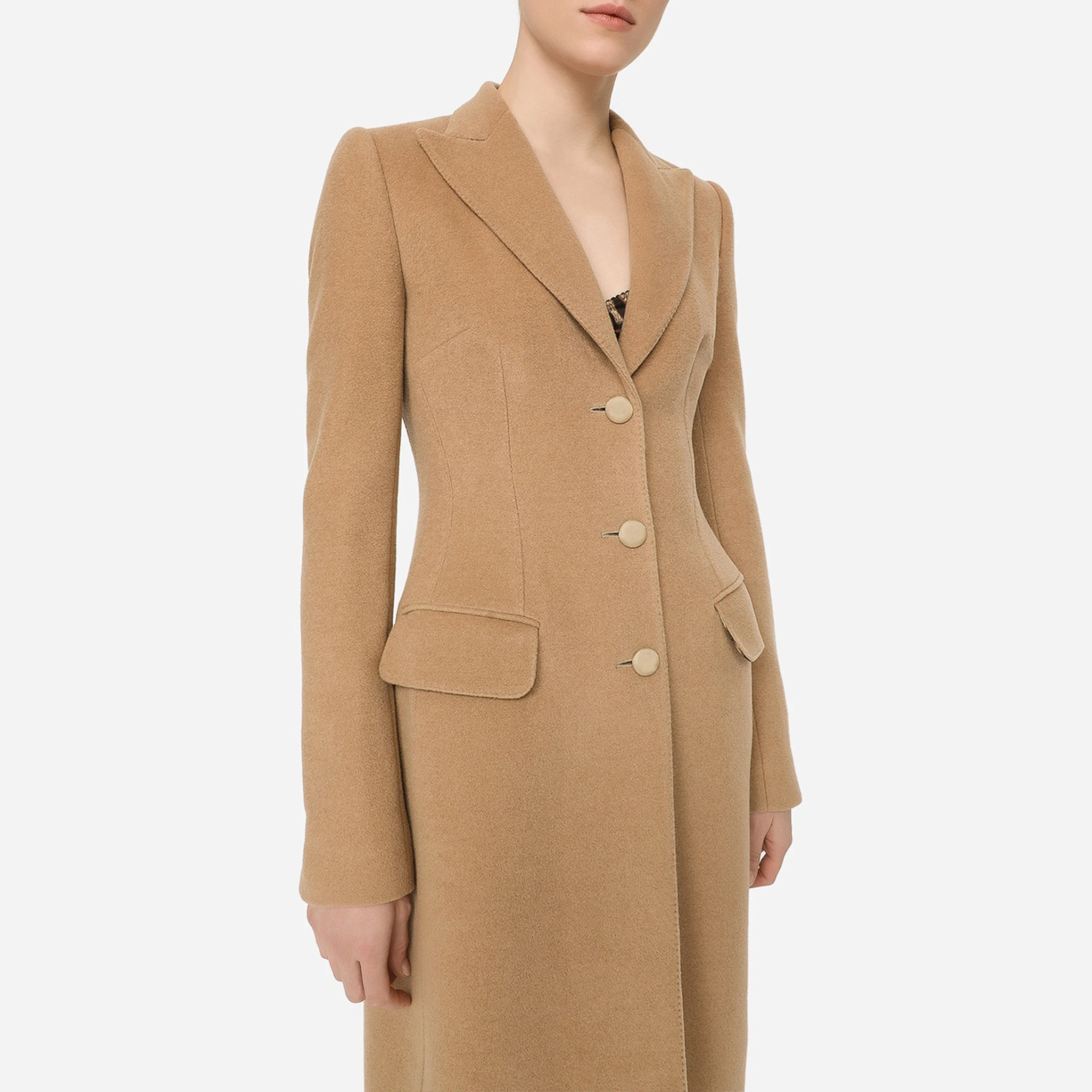 NIGO Women's Autumn And Winter Solid Color Wool Single Breasted Medium Length Long Sleeve Coat Ngvp #nigo8955