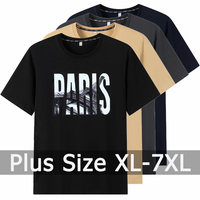 Popular T-shirt for Men Printed Tees Plus Size 110-175kg 6XL/7XL Fashion Summer Cotton Round Neck Short Sleeve Oversized Tops
