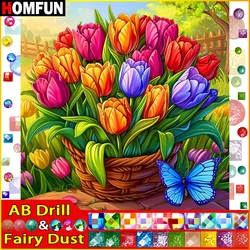 HOMFUN Fairy Dust AB Full Diamond Embroidery Diy 5D Diamond Painting Cross Stitch