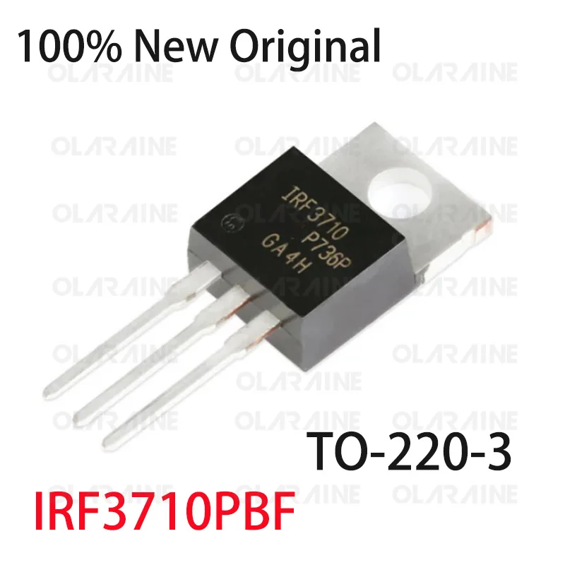 5/10/100Pcs IRF3710PBF TO-220-3 transistor MOSFET N-Channel 1 Channel	 Vds-100 V Id-57 A Rds On-	23 mOhms