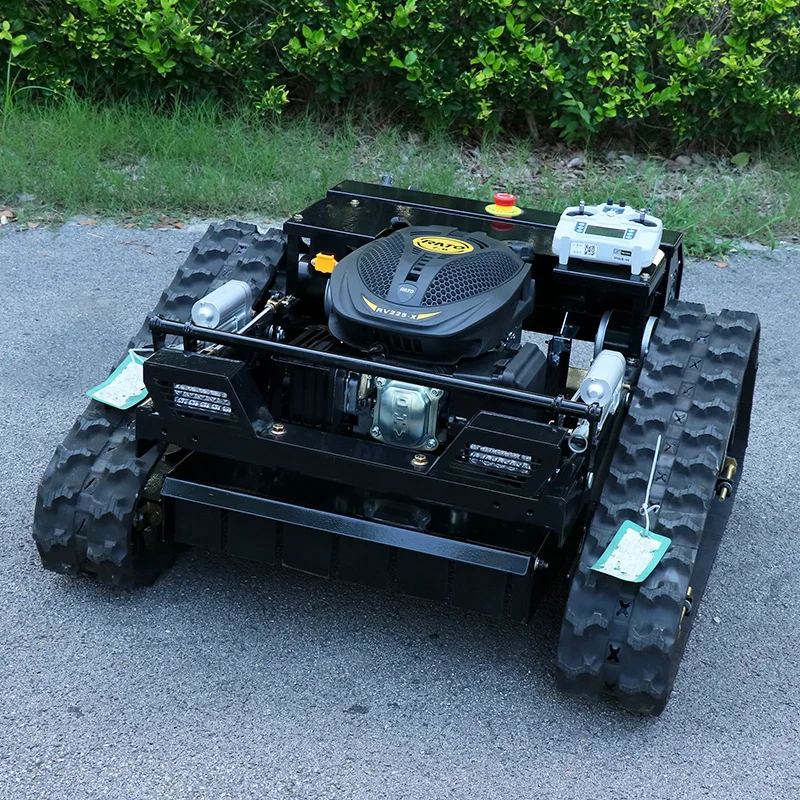 Hot Sale Small Crawler Automatic Mower 225cc 4 Stroke Remote Control Yoke Mower Remote Control Ramp Mowing