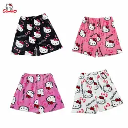 2024 New Miniso Hello Kitty Summer Athletic Shorts Pants Kawaii Y2K Flannel Ladies Winter Pajama Pants Girl Gift Women Home Pant