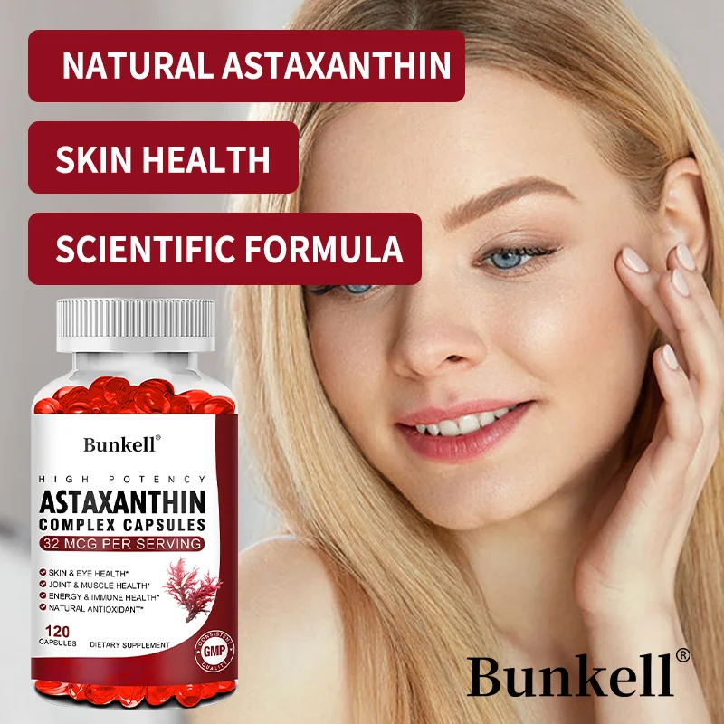 Astaxanthin 32 Mcg Supplement with EPA, DHA, Krill Oil, Supports Healthy Vision, Gut Health and Circulation, Strong Antioxidant