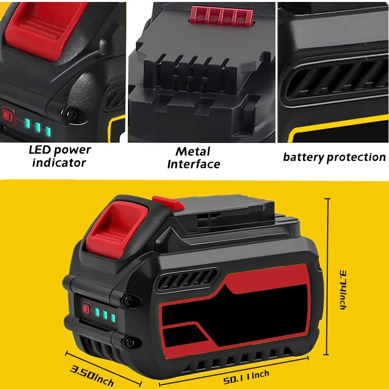 9000mAh For Dewalt FlexVolt 120V 60V 20V Battery Replacement Battery Tools Power Drill Battery DCB606 DCB612 DCB609 DCB205 DCB18