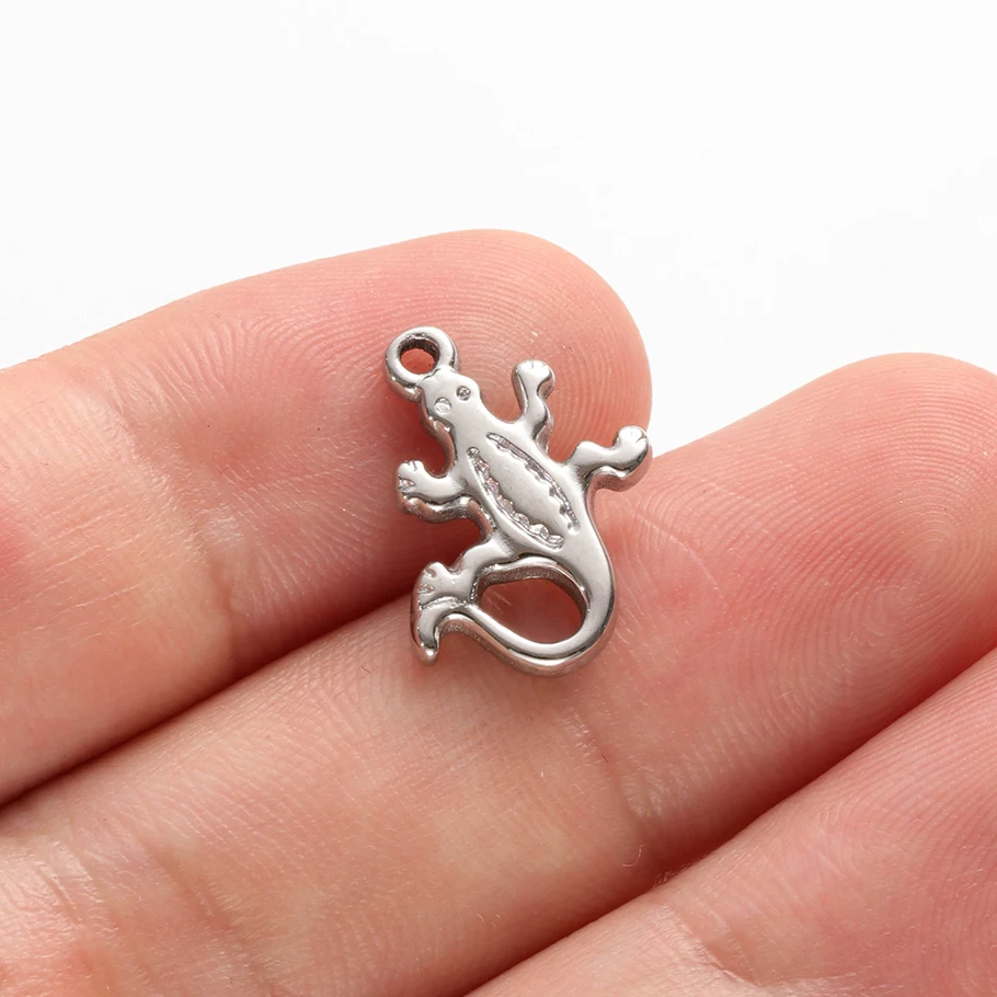 Verschiedene Tieranhänger aus Edelstahl (Gecko, Schmetterling, Pferd) für die Schmuckherstellung, Halsketten, Armbänder, DIY-Zubehör. – Detail 8