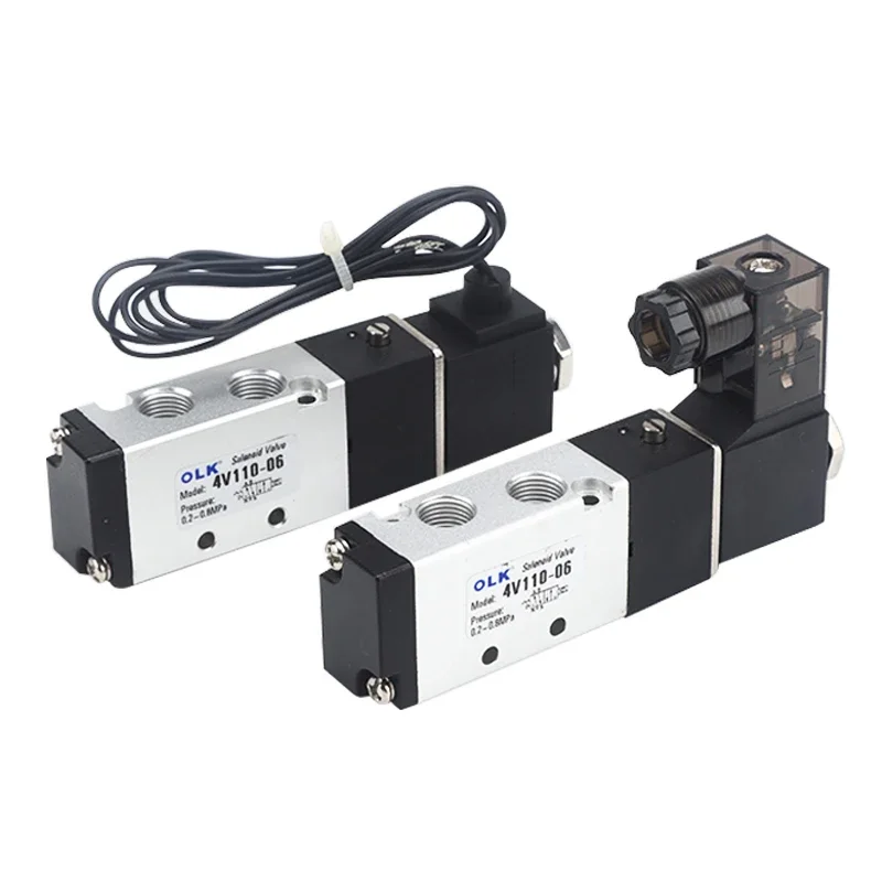 

4V110-06 1/8 Air Solenoid Valve 5/2Way Pneumatic Valve 5 Port 2 Position Gas Electric Magnetic Valves DC12V 24V 110V 220V