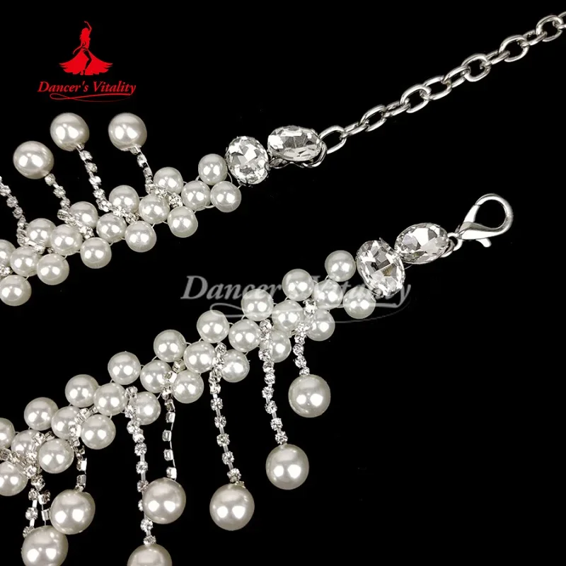 Accessoires de spectacle de danse du ventre, chaîne de taille à pampilles en perles à la mode et exquise pour ceinture de compétition pour adultes et enfants