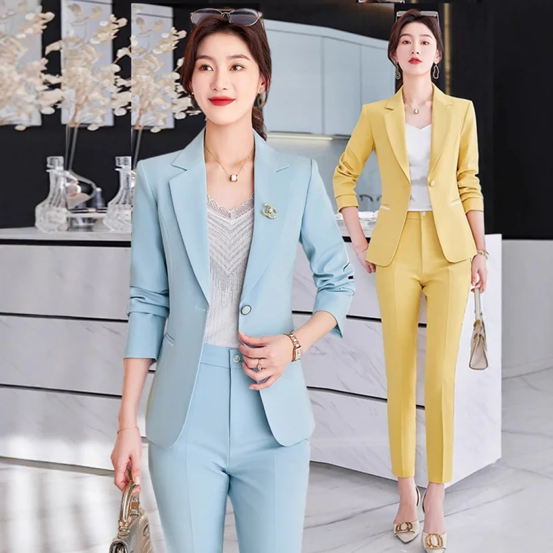 

Yellow Suit Jacket for Women Short Spring and Autumn Slim Fit Small Suit Fashion Business Attire Temperament Goddess Style Suit