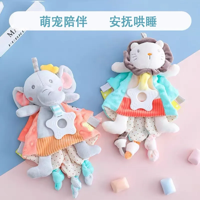 Baby Comforter Entrance Sleep Doll Baby Early Education Comfort Doll Cartoon Soft Skin Not Fading Colorful Label Soothing Doll