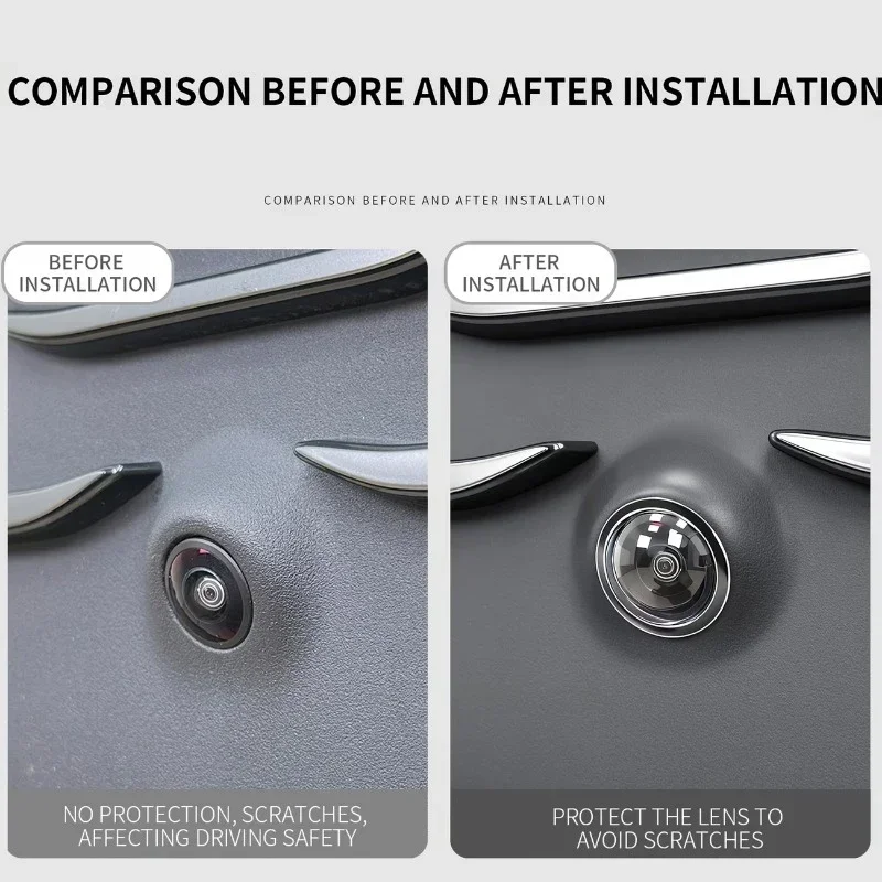 2/6PCS 360-degree Panoramic Camera Protection Cover for Cars, High-definition, Scratch-resistant, Easy to Install view 2