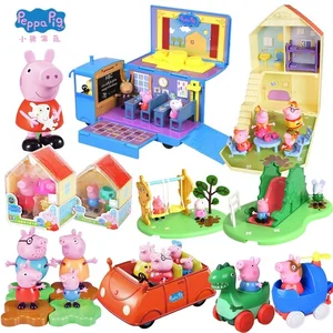 어린이 Peppa Pig Toy Play House 세트 소녀 Peppa Boy George 가족 4 캐릭터 인형 애니메이션 게임 테마 어린이 생일 선물 8 최고의 영업 소년 George -boy3