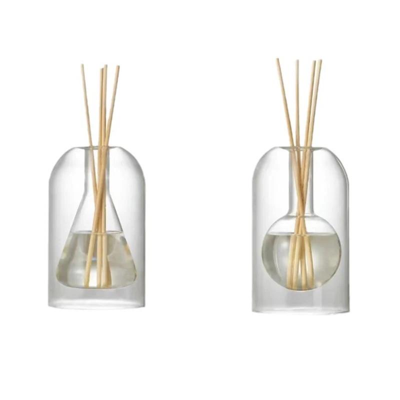 Aromatherapy Diffuser Bottle Glass Essential Oil With Diffusers Sticks Storage Containers Transaprent Modern Home Decorations