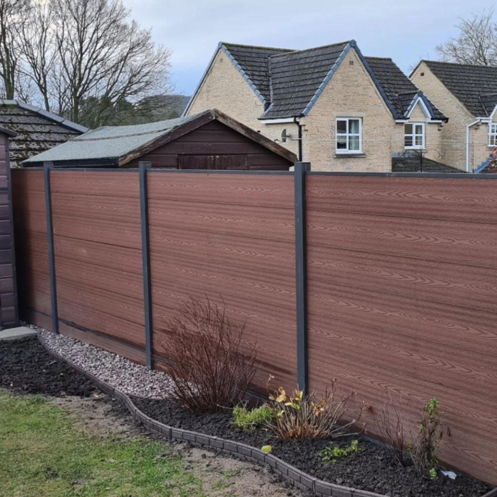 Green Aluminium Wpc Garden Fence Boards Waterproof Garden Aluminum Wpc Composite Fence Outdoor Wpc Fence Panels Post For Home