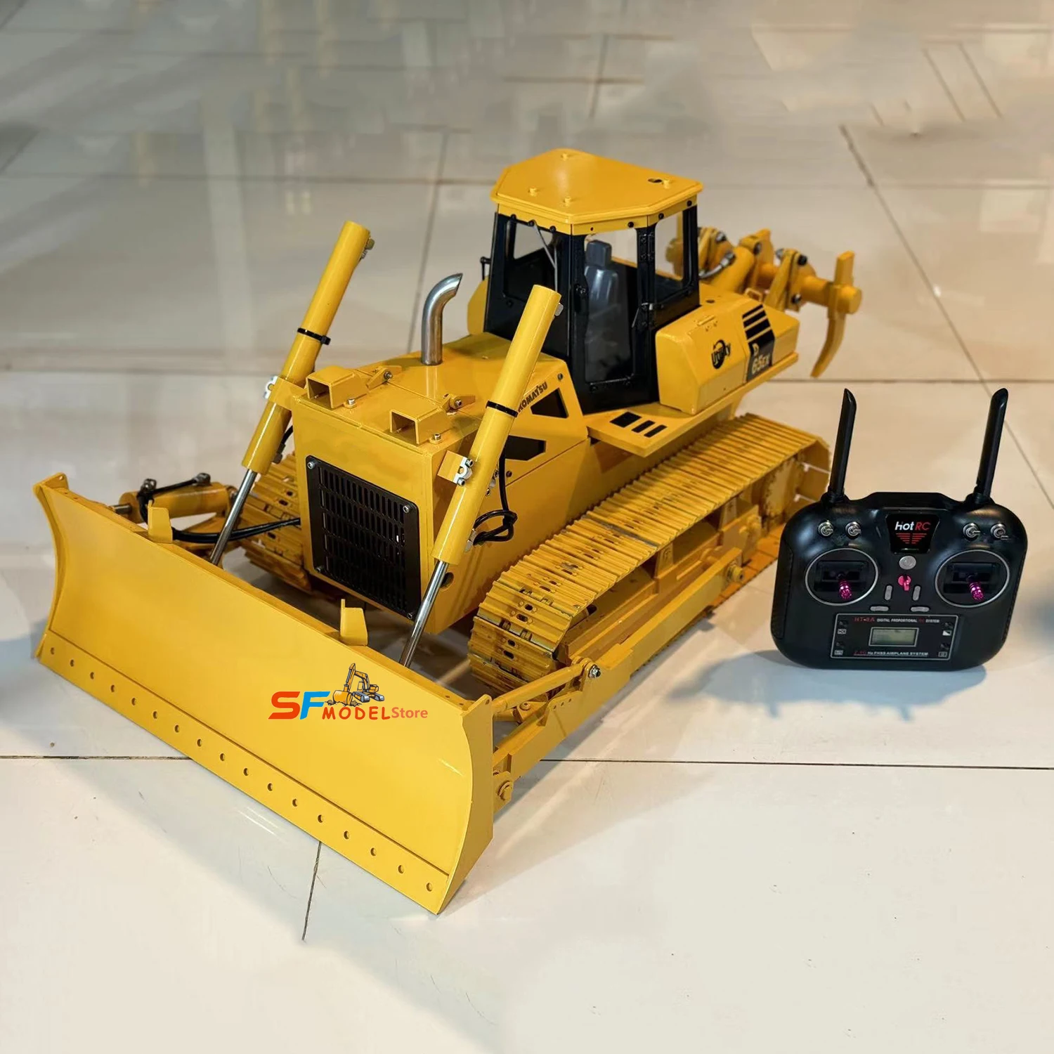 1/10 Hydraulic RC Bulldozer Metal Model RTR Version with Lighting System Engineering Machinery Bulldozer Adult RC Car Toy