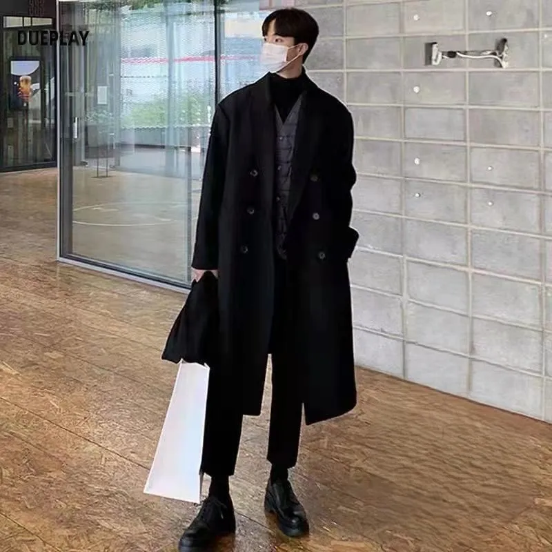 

Мужское полупальто из шерстяной смеси в винтажном стиле с капюшоном, флисовой подкладкой, эластичными вставками, праздничным дизайном и рукавами «летучая мышь»