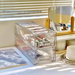 Medicine Box Multi-layer DIY Stackable Transparent Visual Make-up Box Desktop Pull-out Bathroom Storage Box Pillbox Storage Rack