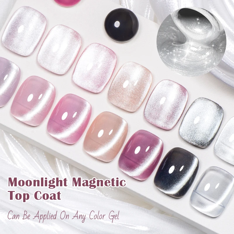 7ML Maanlicht Magnetische Top Coat 2 In 1 Kat Magnetische Gel Nagellak Semi Permanente Functie Top Coat voor Nail Art Gel Vernis