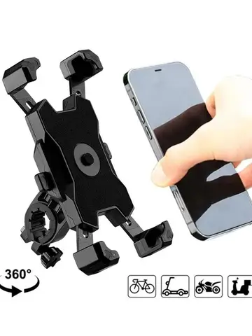 Bike Phone Holder 360° Rotatable Universal Bicycle Motorcycle Phone Holder for Mobile Phone Stand Shockproof Bracket GPS Clip