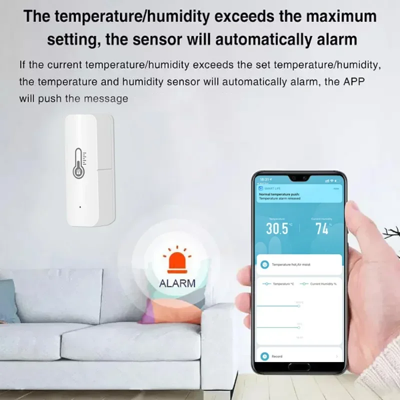 

Smart home temperature and humidity detector, smartlife smart life