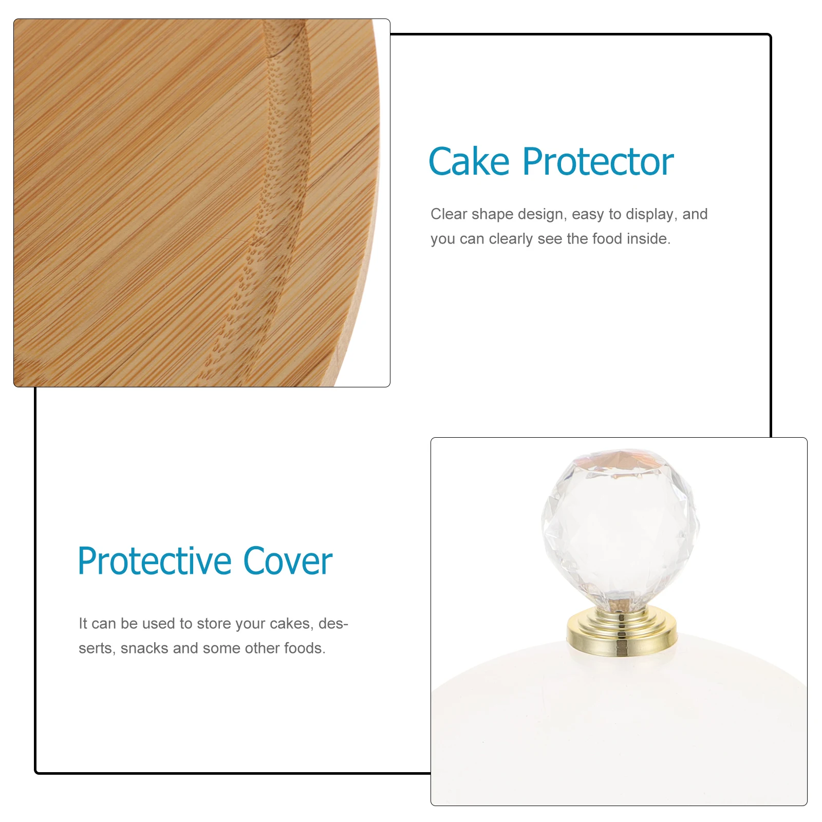 

1 Set Acrylic Food Round Cake Protector Transparent Dust For Desserts Snacks Supply Household Use Cake Tray Cover