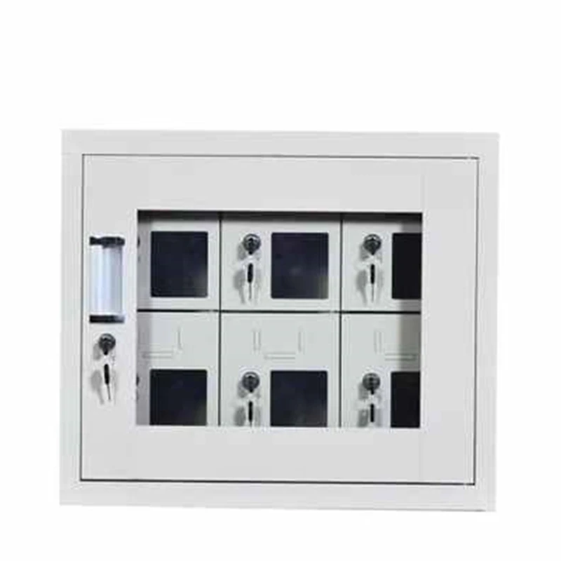 قفل إلكتروني خزانة فولاذية مجمعة محطة شحن الهاتف المحمول مسحوق طلاء تخزين معدني خزانة الملفات #2