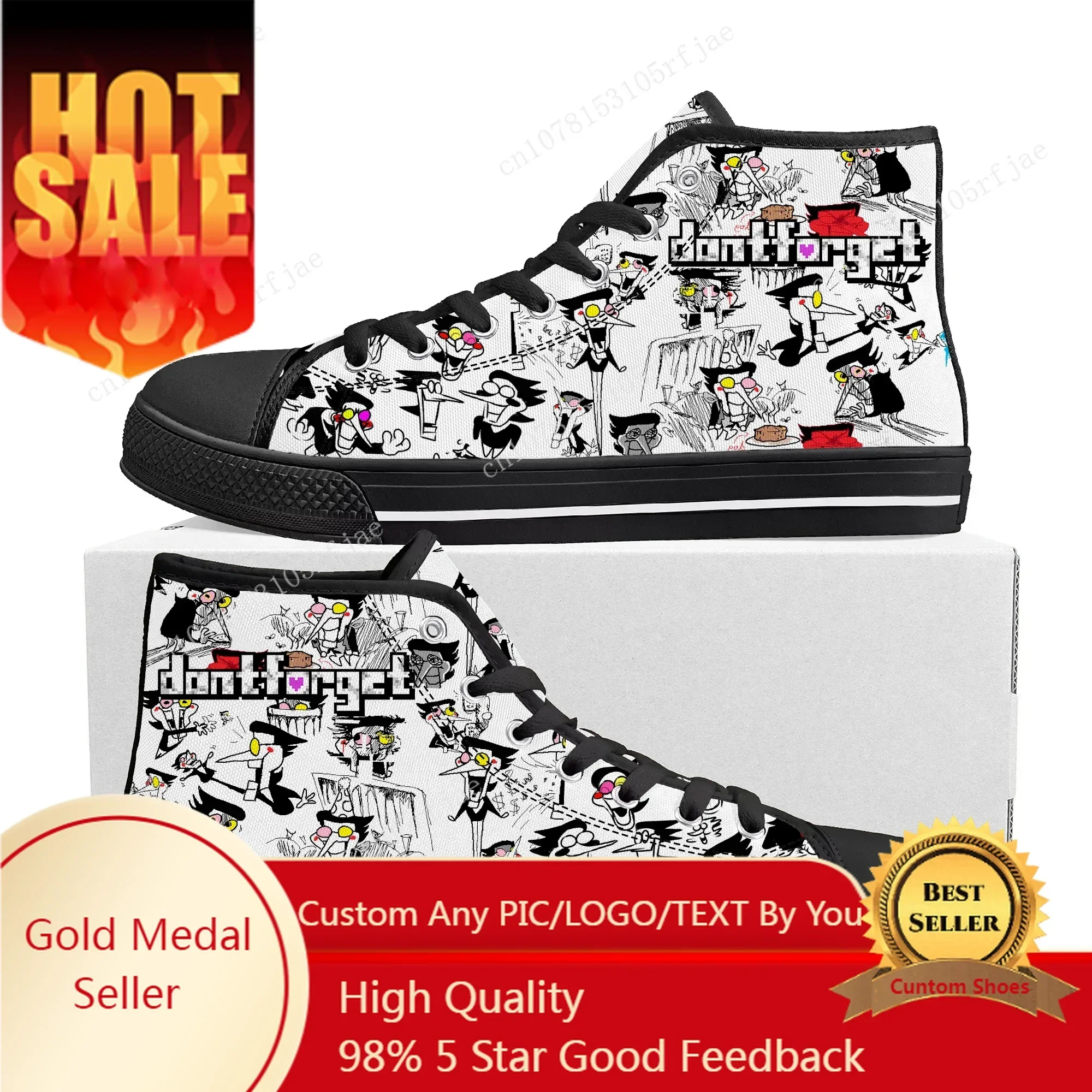 Deltarune High Top Sneakers Cartoon Game Mens Womens Teenager Fashion High Quality Canvas Sneaker Custom Built Couple Shoes