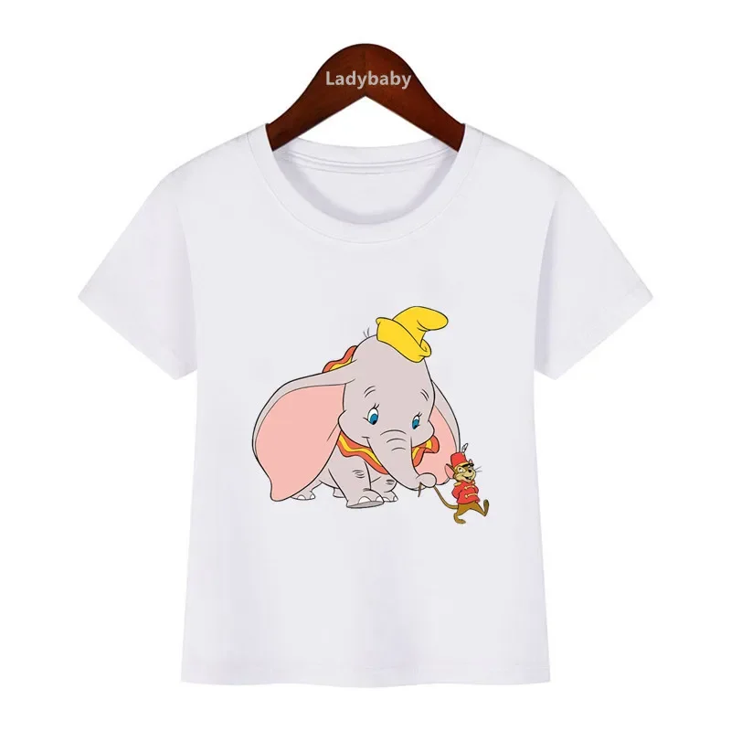 Disney Dumbo-Camiseta con estampado de elefante para niños y niñas