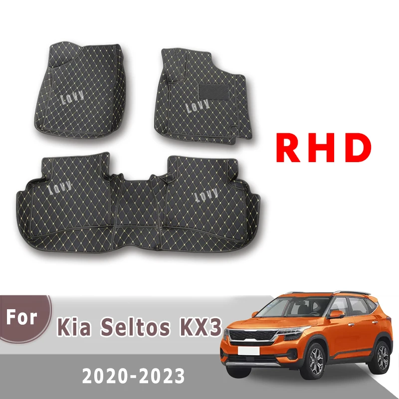 

RHD Carpets For Kia Seltos KX3 2023 2022 2021 2020 Car Floor Mats Auto Interior Accessories Parts Rugs Waterproof Foot Products