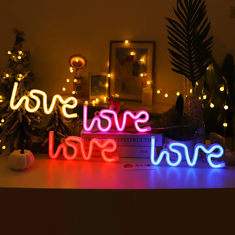 Love LED Neon Sign Light Glowing Valentine\'s Day Propose Festival Decoration Neon Lamp For Home Party Decor Adult Gift