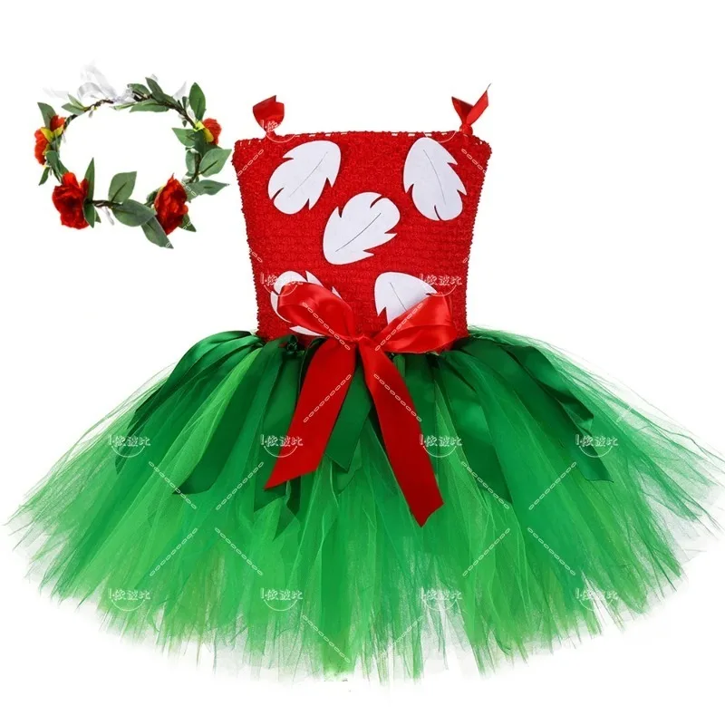 Kleid für Mädchen Party Prinzessin Outfits mit Girlande für Baby Halloween Kostüm Kinder Hawaii Kleider Weihnachten